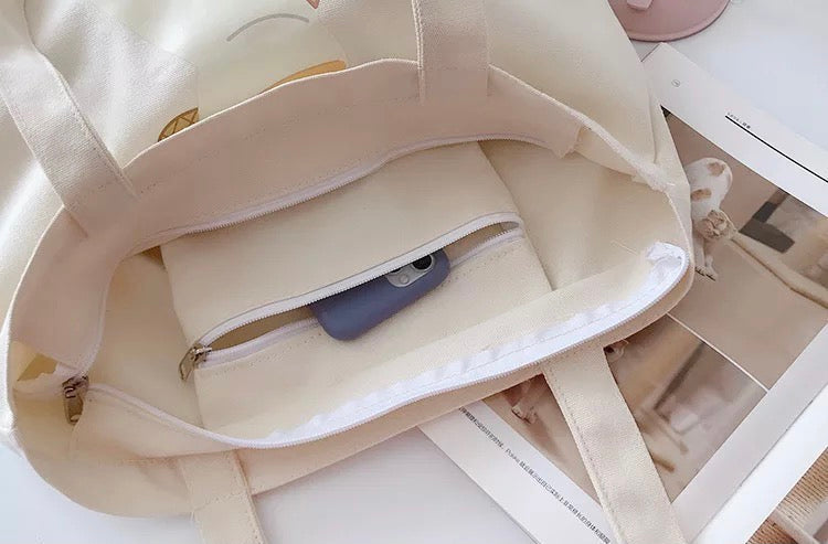 Tote Bag Canard Fleur Beige