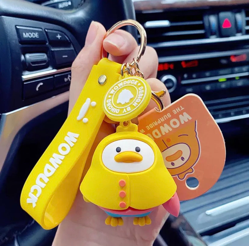 Porte Clés Canard Ciré Jaune