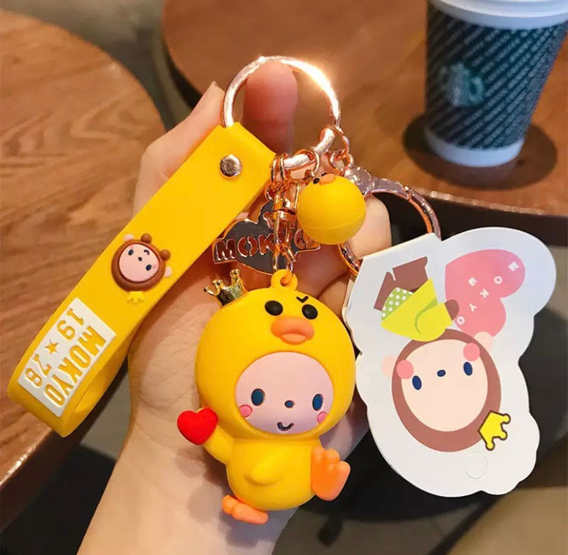 Porte Clés Singe Canard Cœur