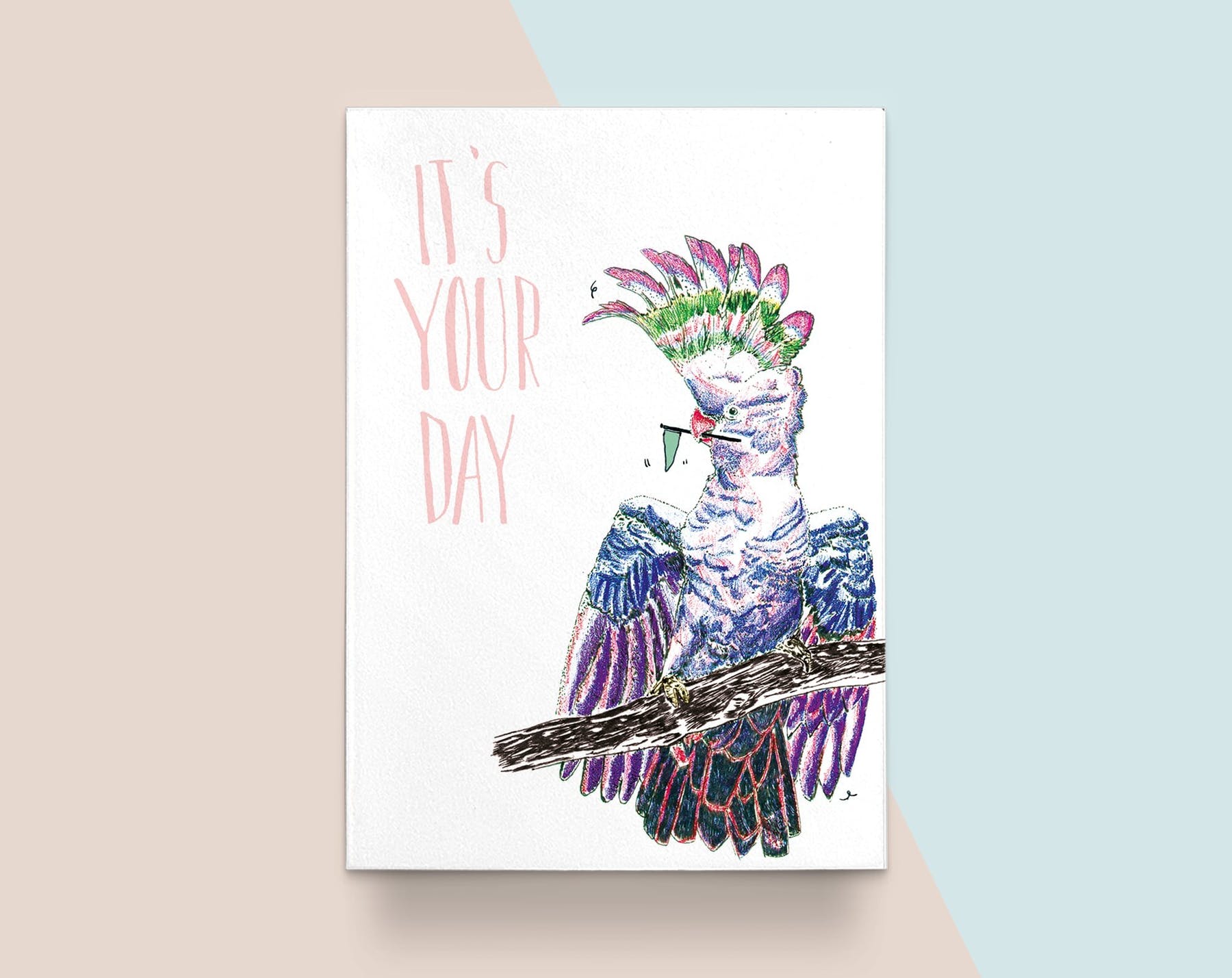 Carte d'Anniversaire Cacatoès