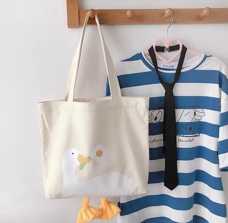 Tote Bag Canard Fleur Beige