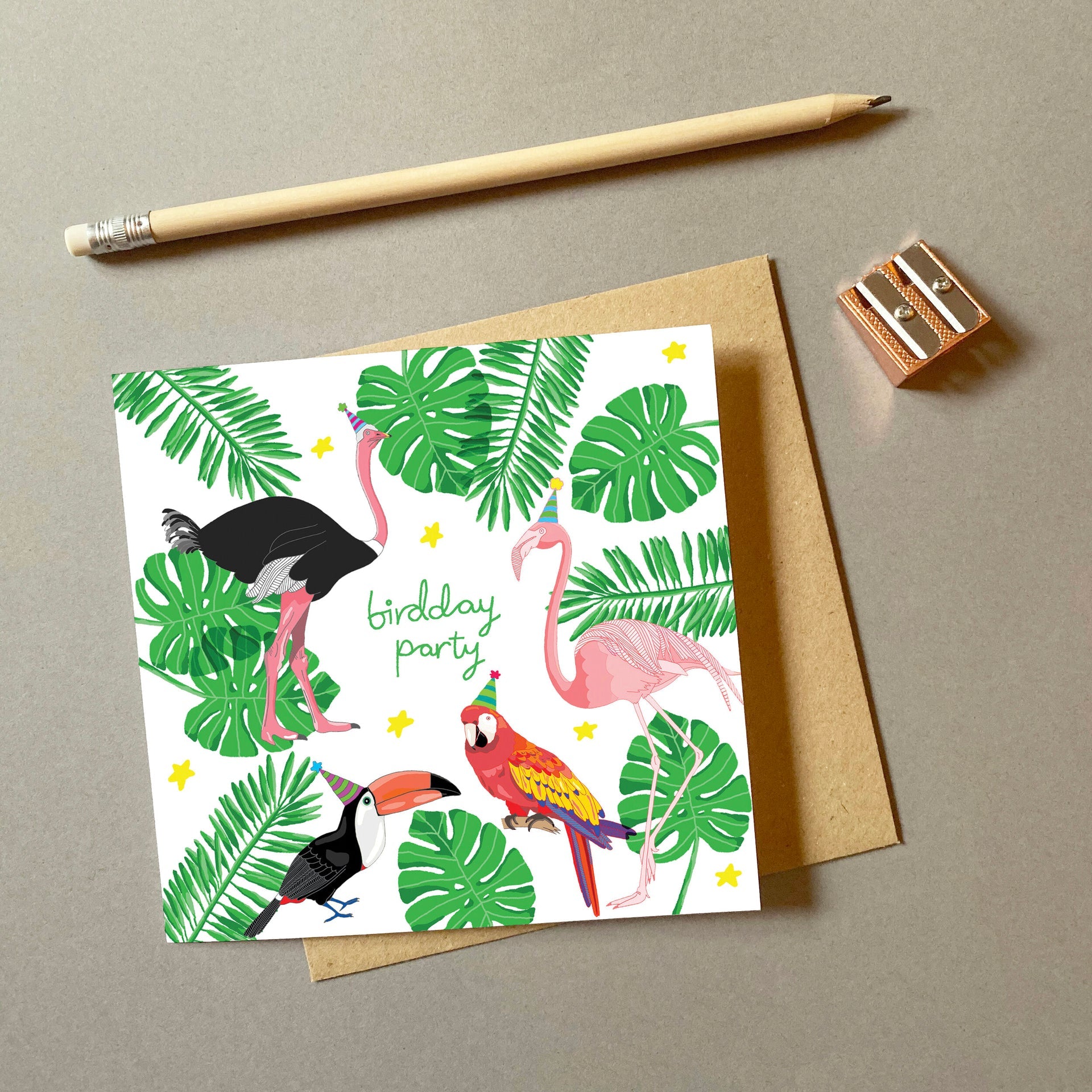 Carte d'Anniversaire Tropical