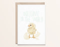 Carte de naissance Poussin Kathings Welcome to the World avec enveloppe, format A6 éco-responsable