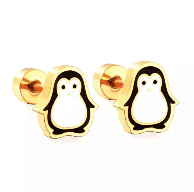 boucles d oreilles pingouin guld 