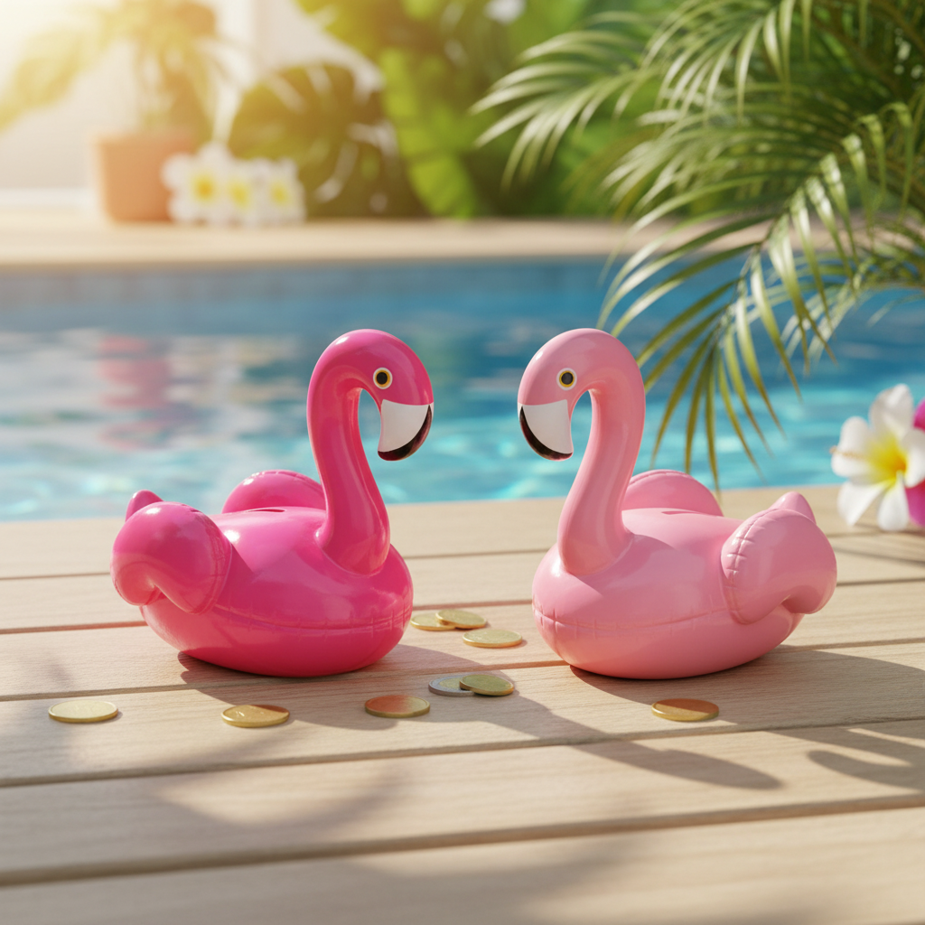 Tirelire Flamant Rose Bouée