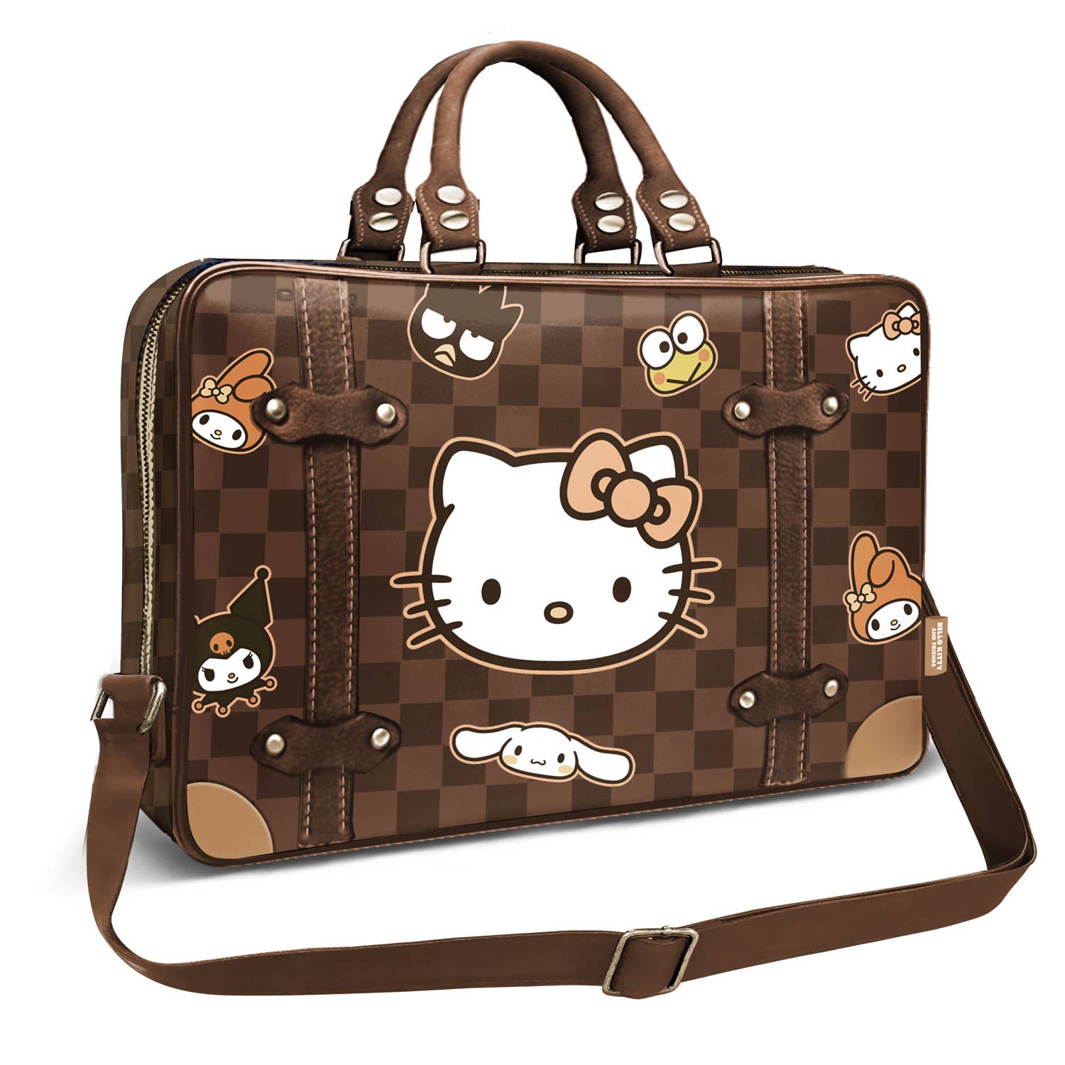 Sacoche pour Ordinateur Portable Hello Kitty « Squares » – Brun