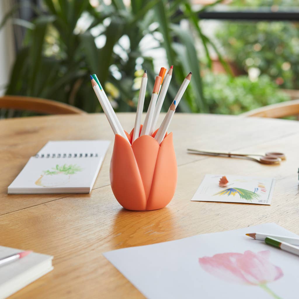 Tulip Pencil Holder - Orange