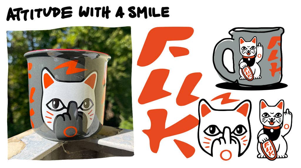 Mug Chat chanceux « F**k You Neko » – 375 ml