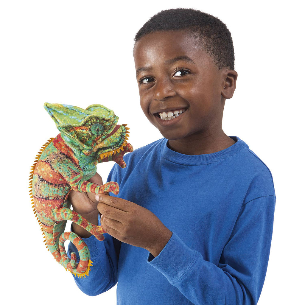 Marionnette à mano Pequeño caméléon 3153/ pequeño caméléon Folkmanis realista