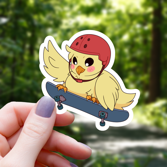 Adesivo pulcino pattinatore