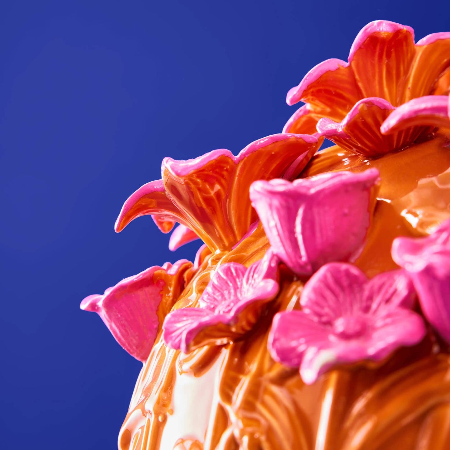 Verano Vase, orange/rosa Steinzeug, 34 x 29,5 cm