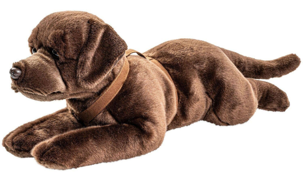 Labrador, couché, avec vaisselle (marron) - douillet ou en peluche Uni Toys