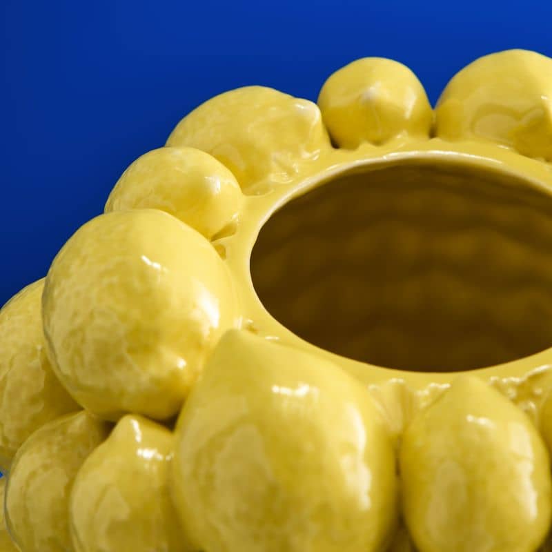 Zitronenvase, Steinzeug gelb, 19 x 19 x 26 cm