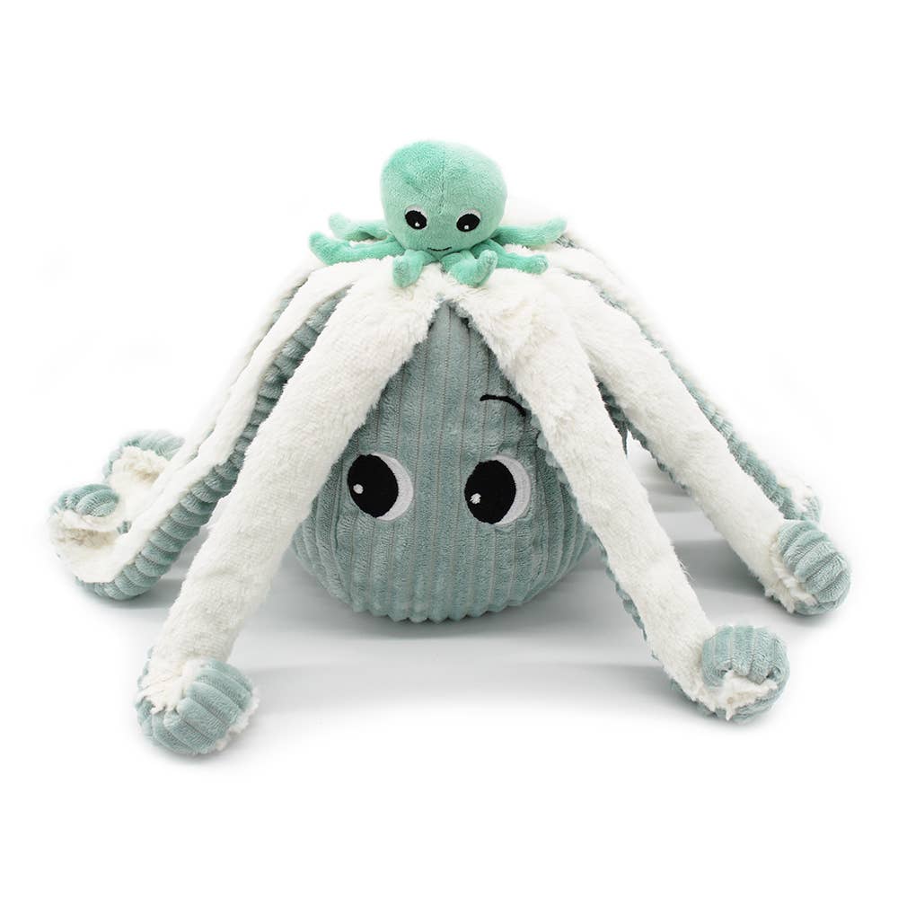 Peluche pieuvre Filou maman et son bébé menthe – Les Ptipotos