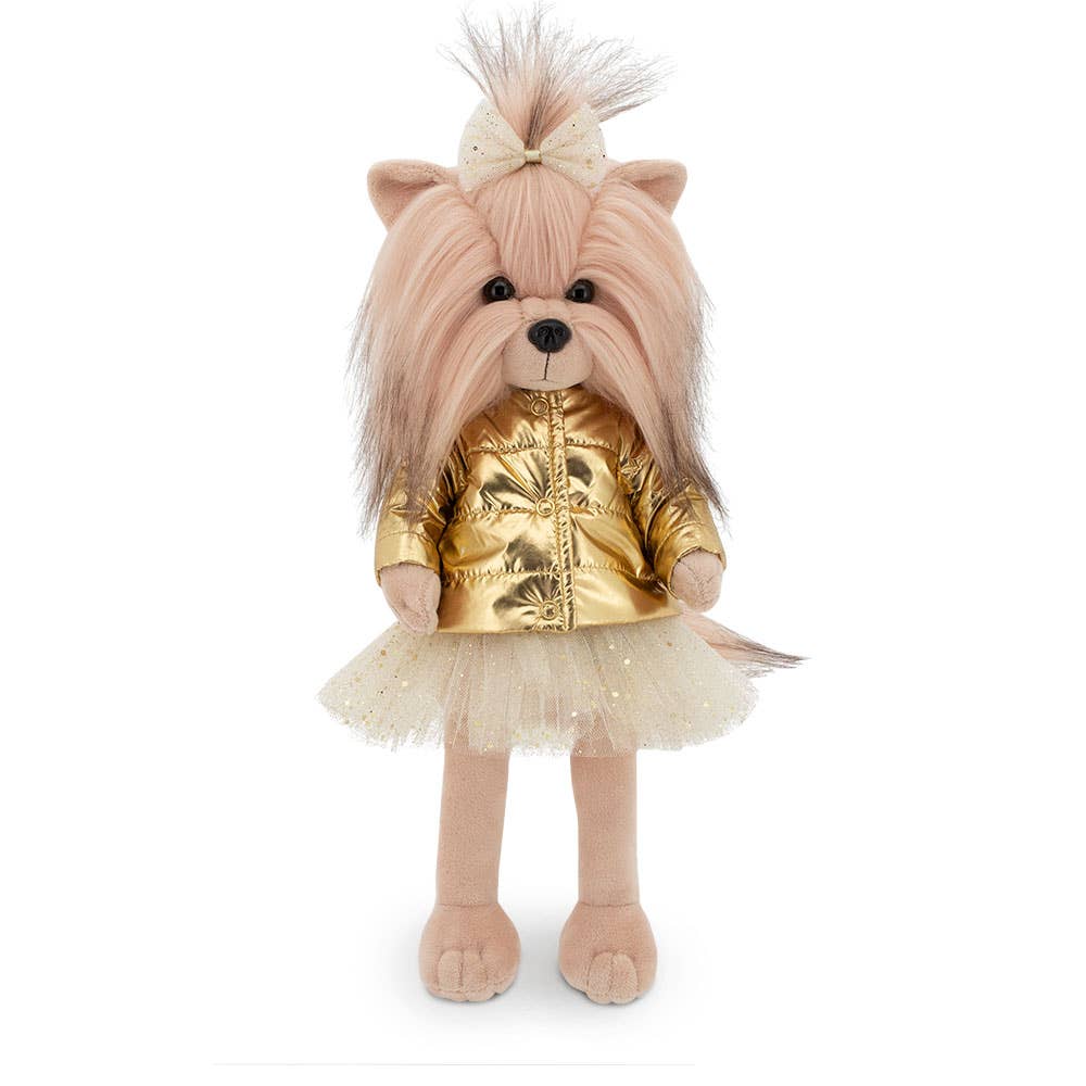 Poupée chien Lucky Yoyo : Veste Dorée-38cm