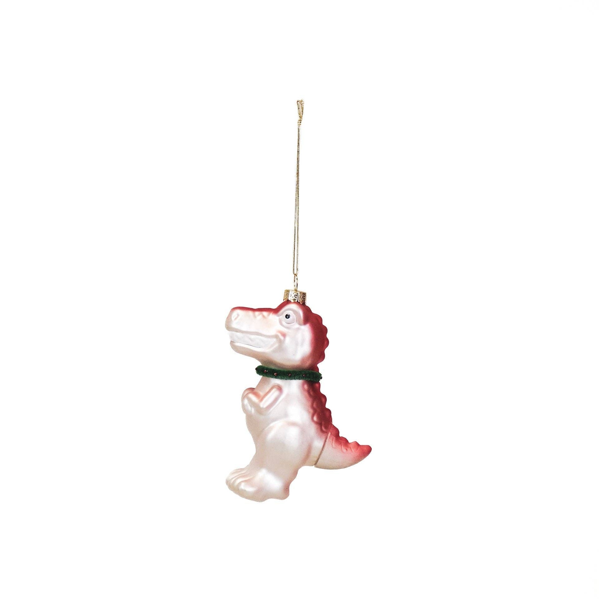 Hvid dinosaur julekugle