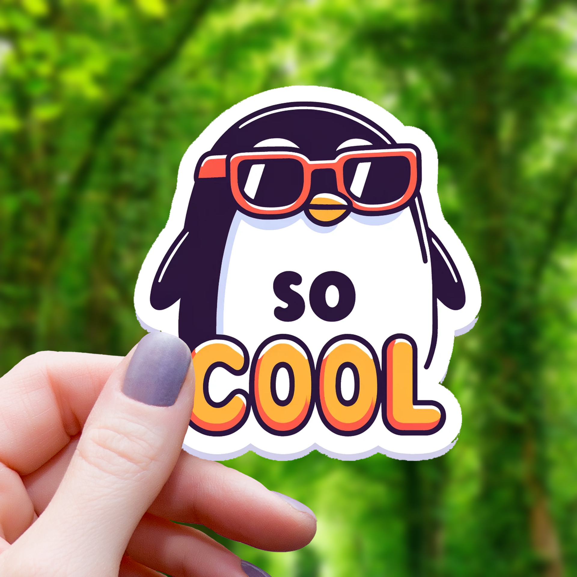 „So cool“ Pinguin-Aufkleber