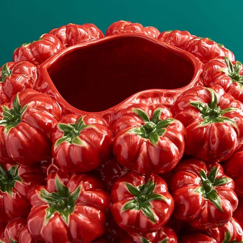 Vase Tomate, Grès Rouge, 33,5 x 32 x 33 cm Fait main