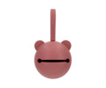 Porte-sucette en silicone Ours rose poudré