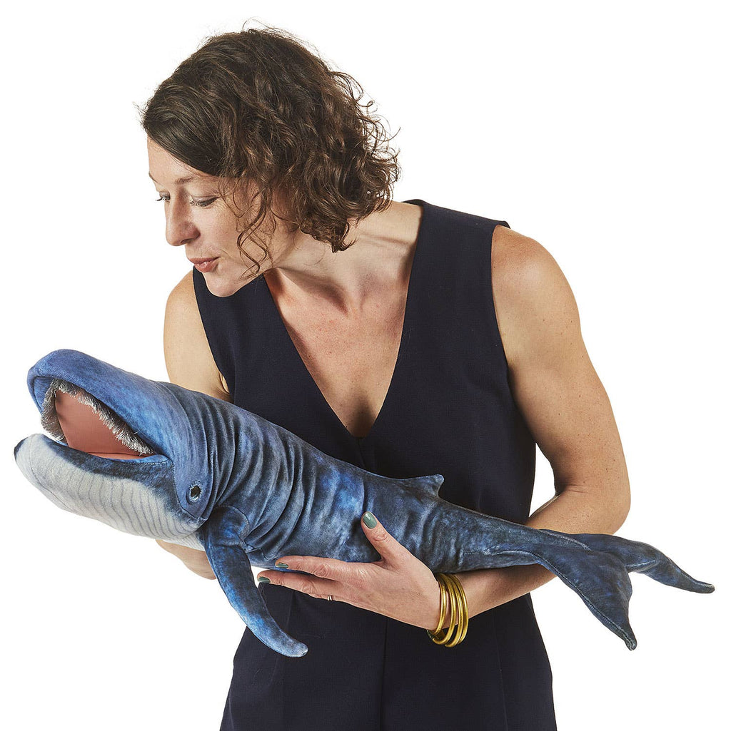 Marionnette à main Baleine bleue 3182/ Baleine bleue Folkmanis réaliste
