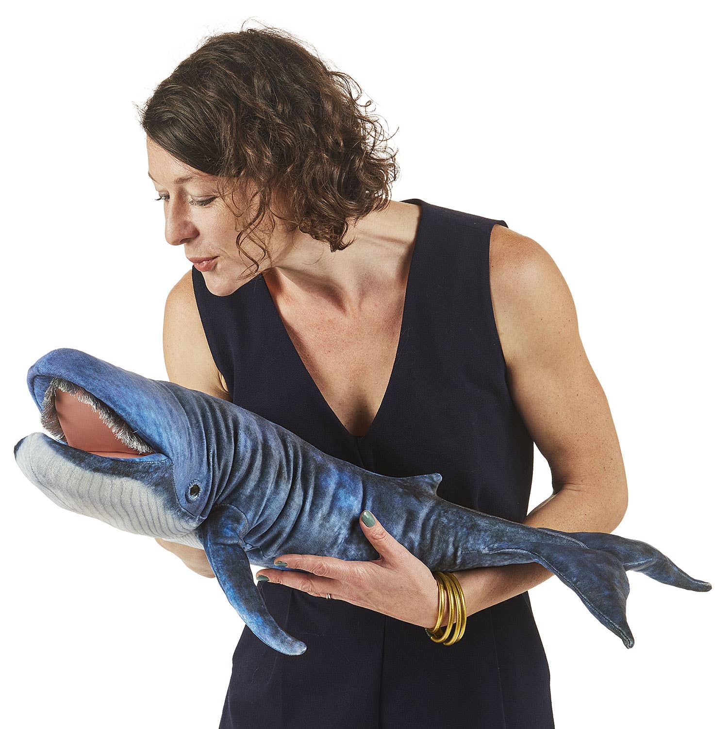 Marionnette à main Baleine bleue 3182/ Baleine bleue Folkmanis réaliste