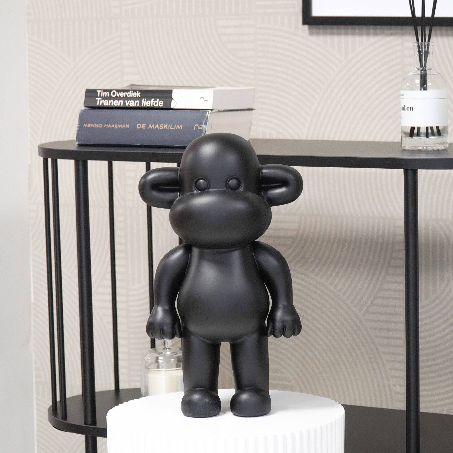 Ornament - Monkey Figurine 'The Legend' - Resin - Black - 33x21x50cm