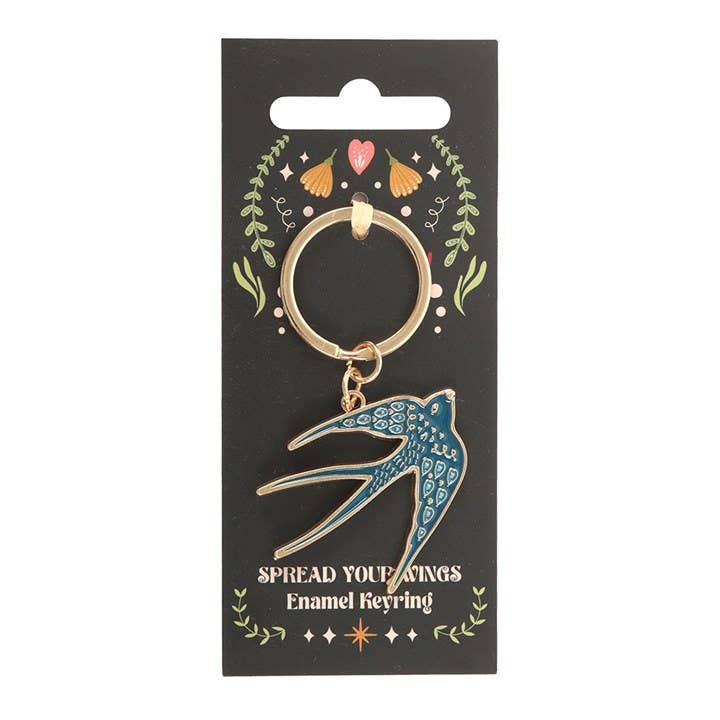 Porte-clés Hirondelle Écarte Tes Ailes Bleu