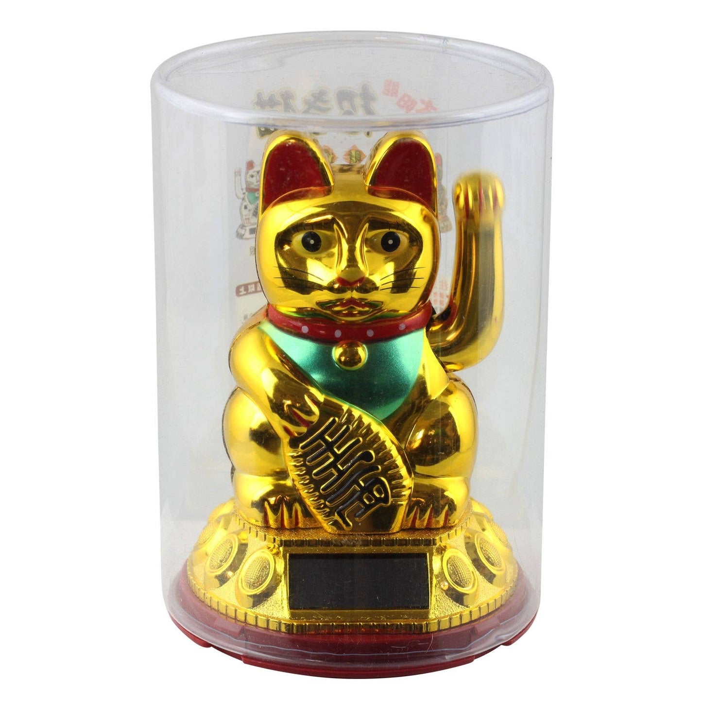 Glückskatze solar golden 10,5cm