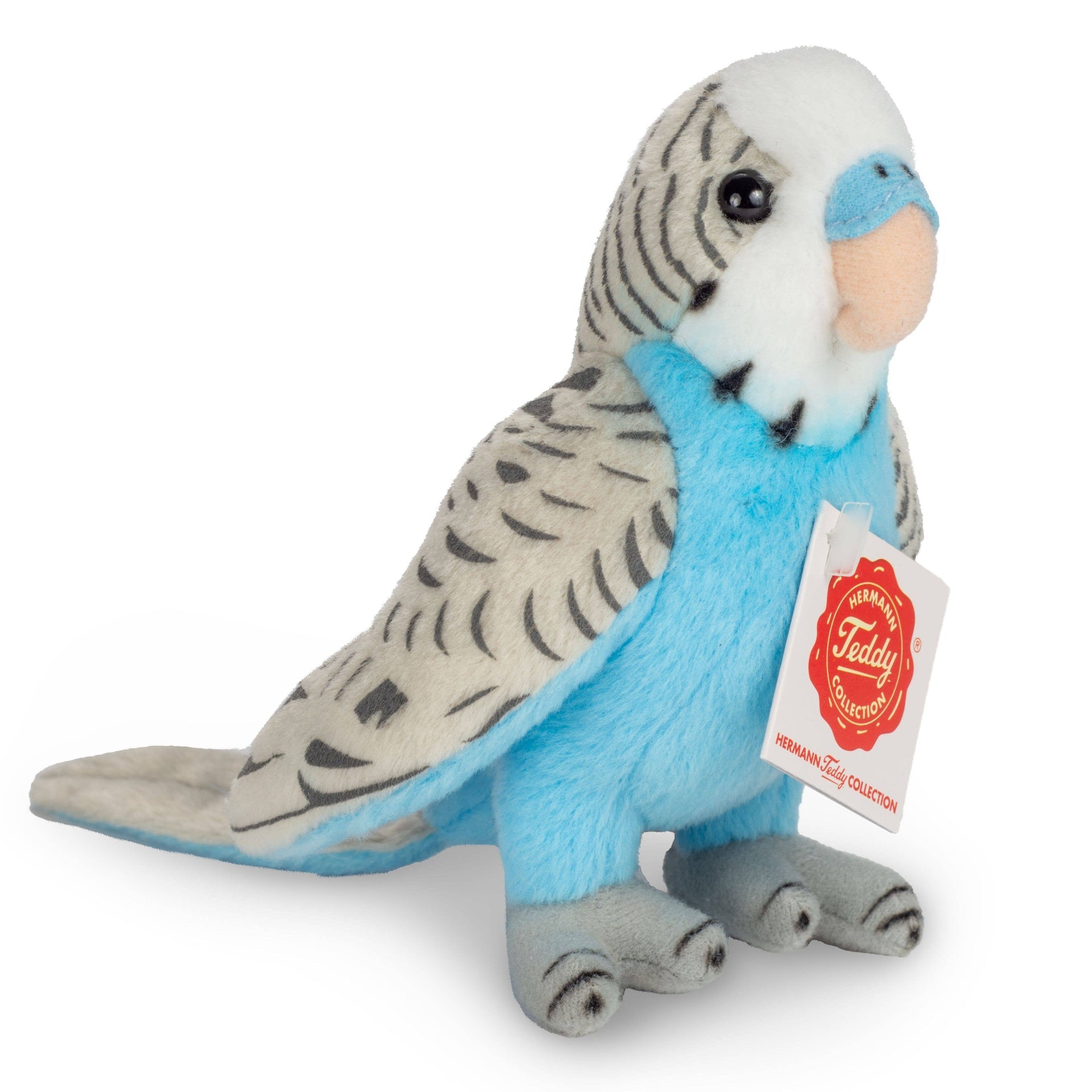 Peluche Perruche ondulée bleu