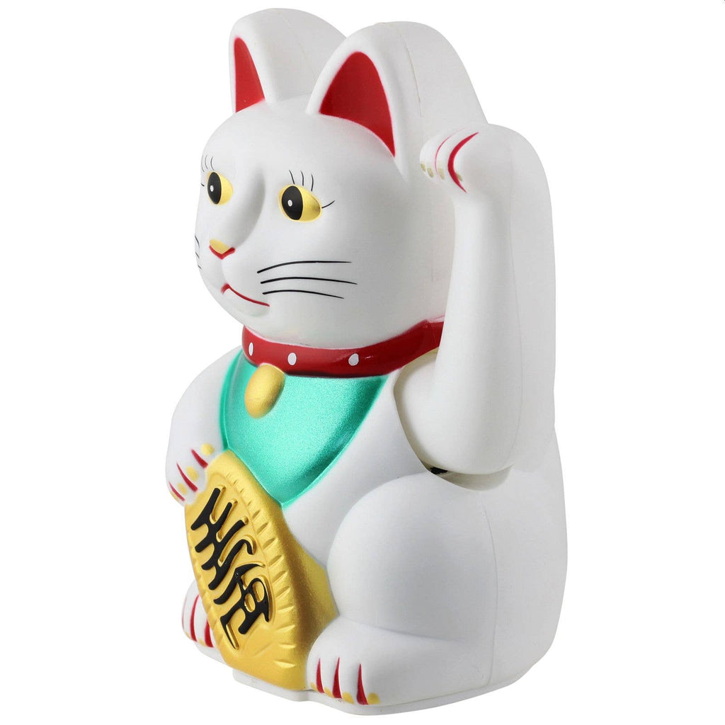 Chat chanceux blanc 13cm