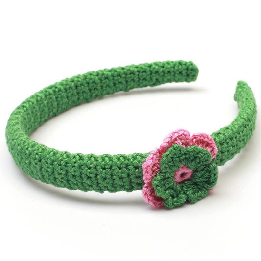Serre-tête avec fleur - Vert