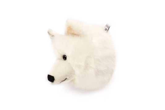 Lucy le loup blanc : déco murale - tête moyenne - Wild & Soft