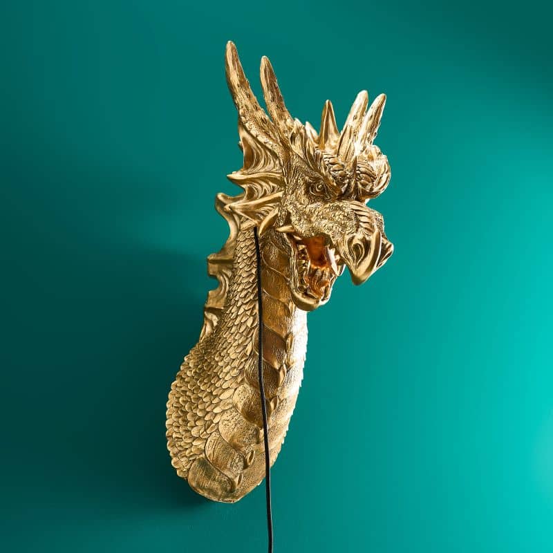 Applique murale Dragon Drake, or, 66 x 27 x 41 cm
