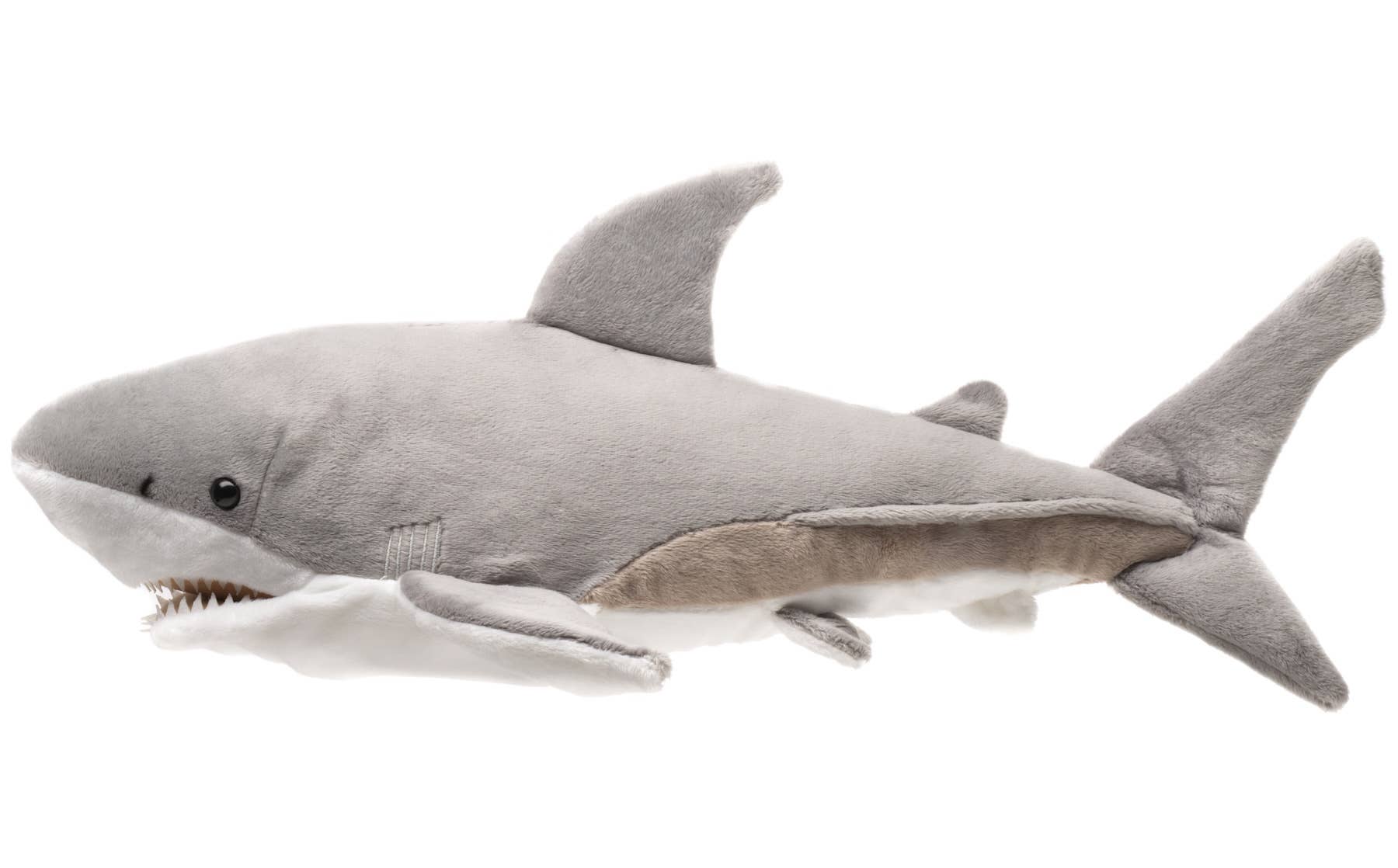 Marionnette Requin Blanc - 50 cm (longueur) - Peluche Uni Toys