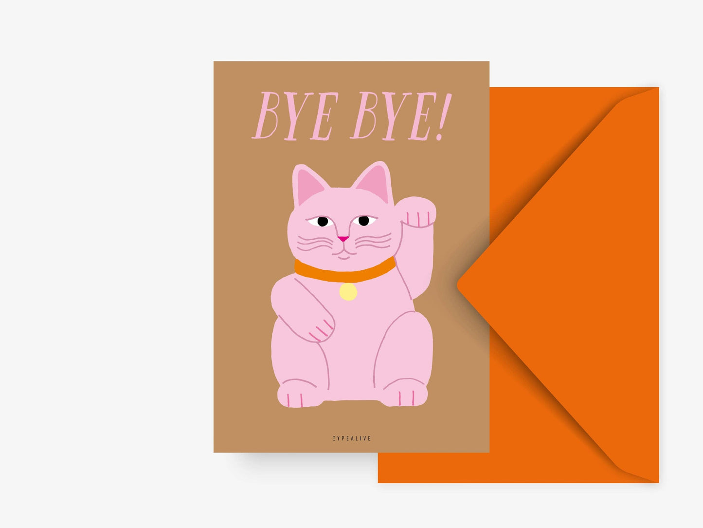 Carte de vœux - Chat Chanceux "Bye Bye"