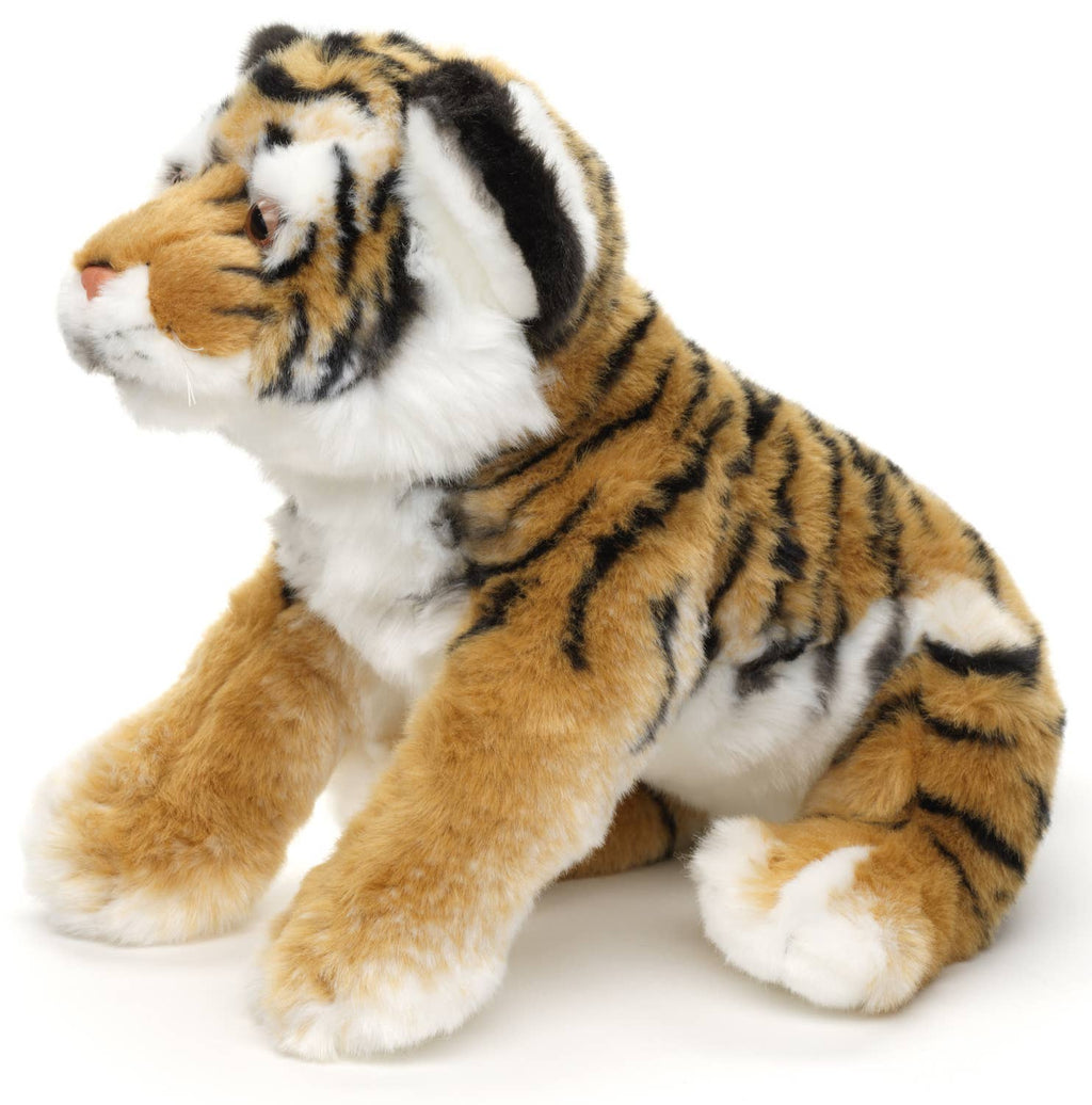 Petit tigre couché - 33 cm (longueur) - doudin/peluche Uni Toys