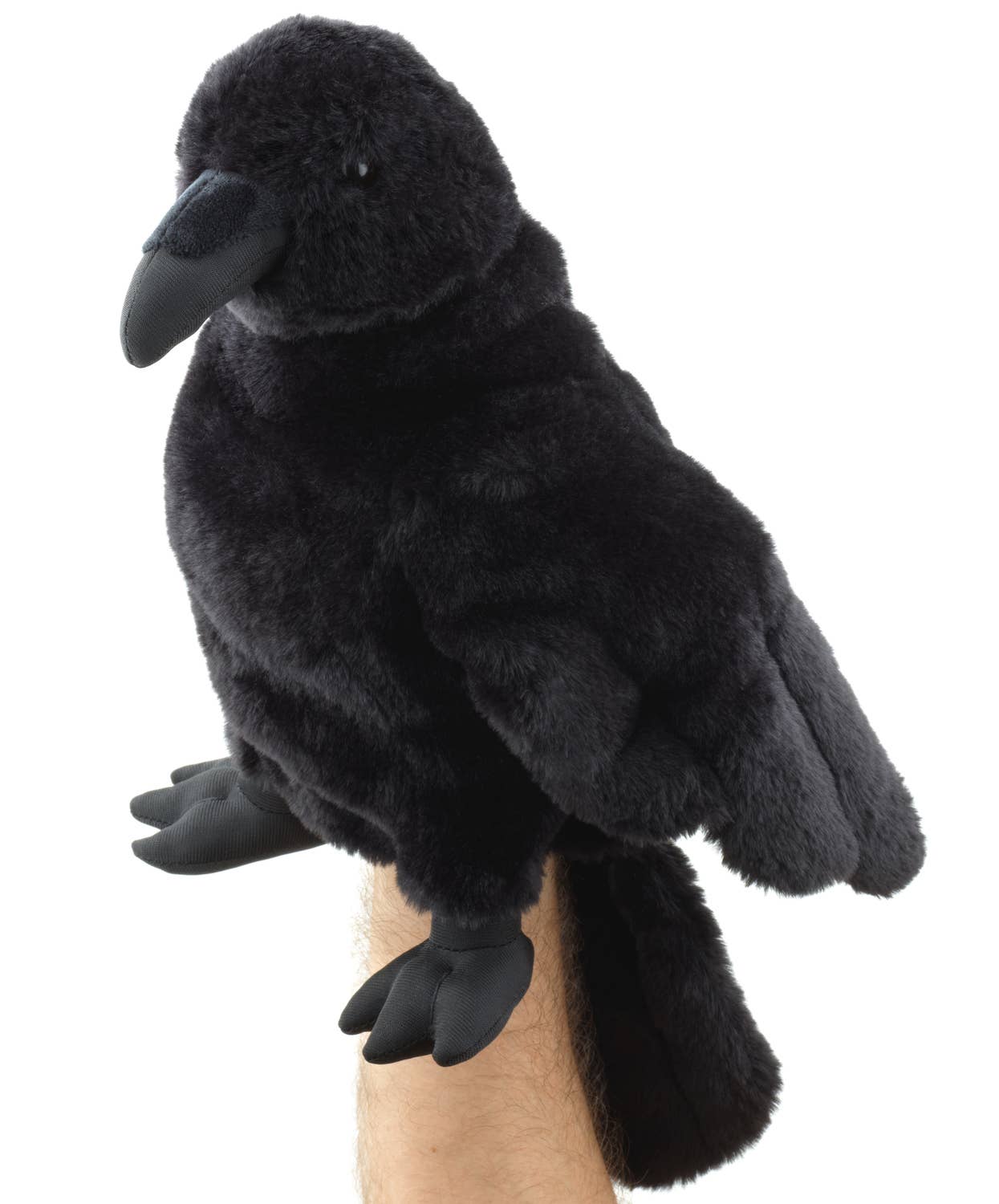 Marionnette à main en forme de corbeau, à tête pivotante, 31 cm, jouet en peluche Uni Toys