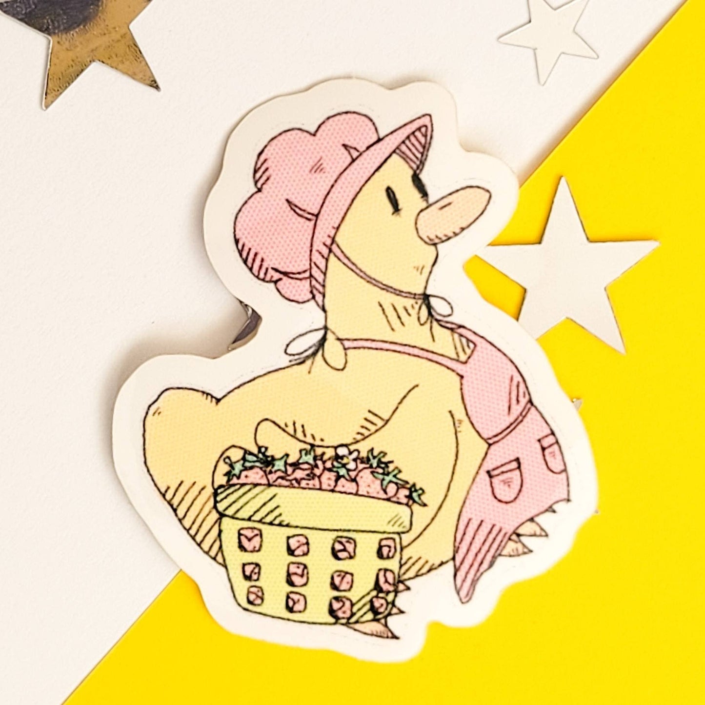 canard aux fraises autocollants autocollants cottagecore 31304524