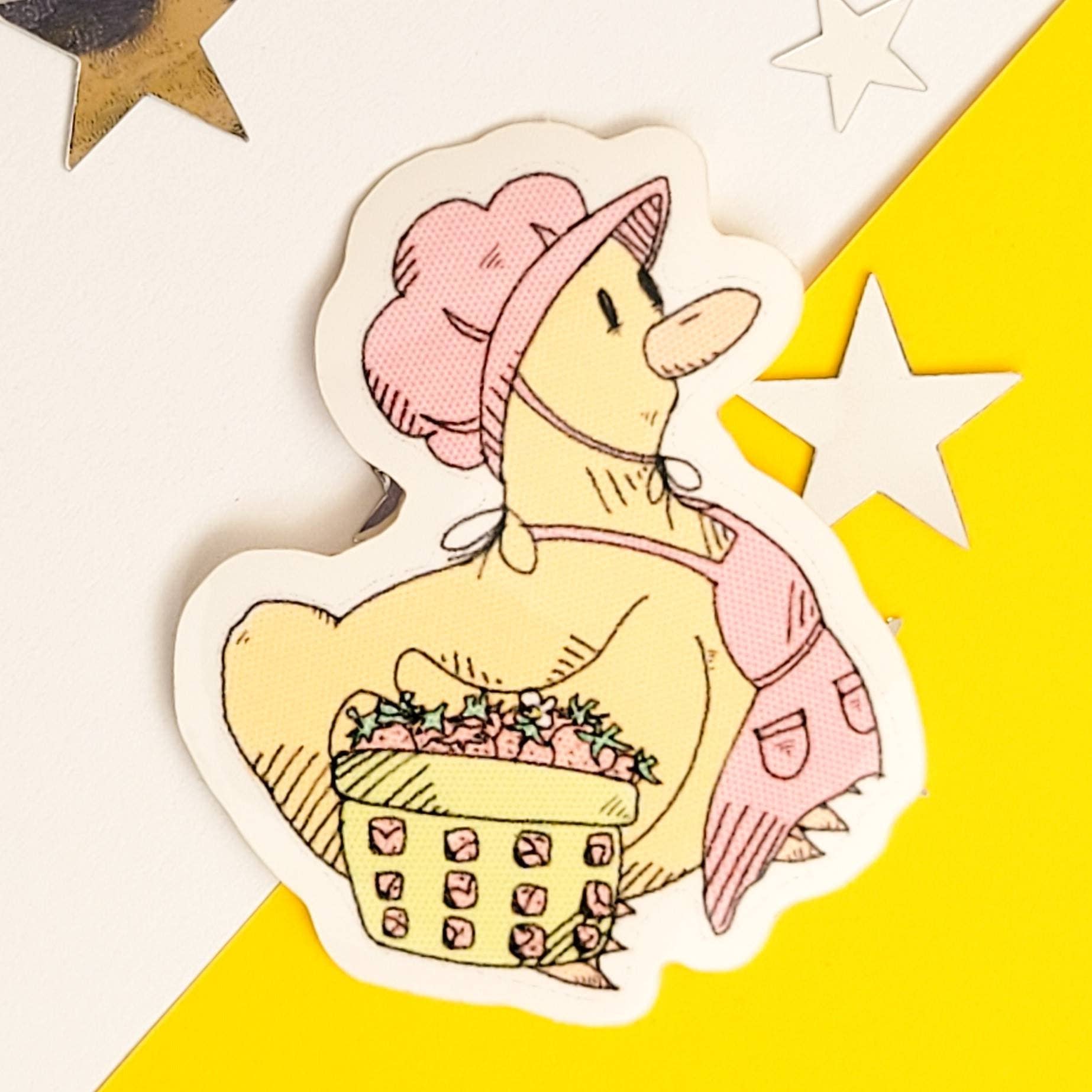 canard aux fraises autocollants autocollants cottagecore 31304524