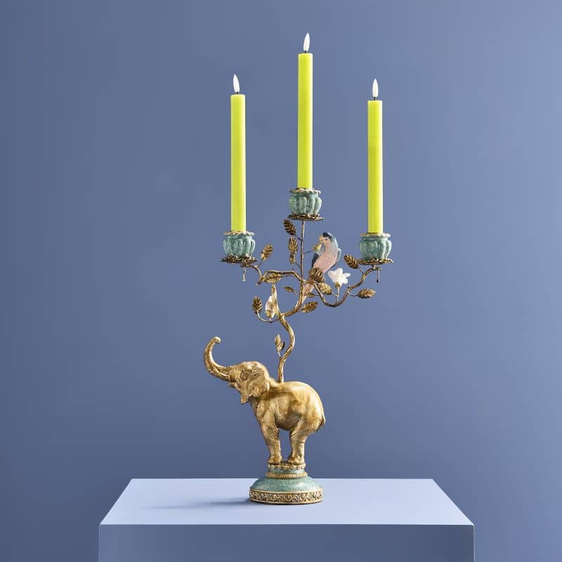 Chandelier éléphant or, poly/métal 28 x 11 x 46,5 cm