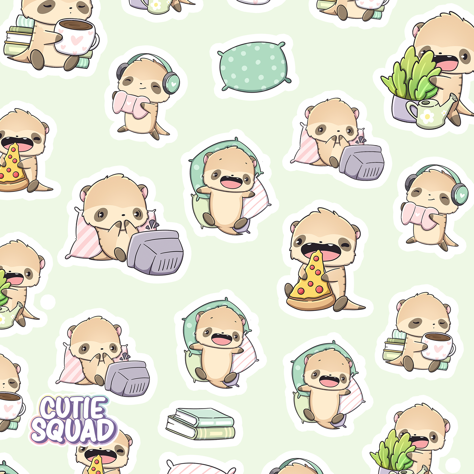 Planches d'autocollants Suricate Chilling