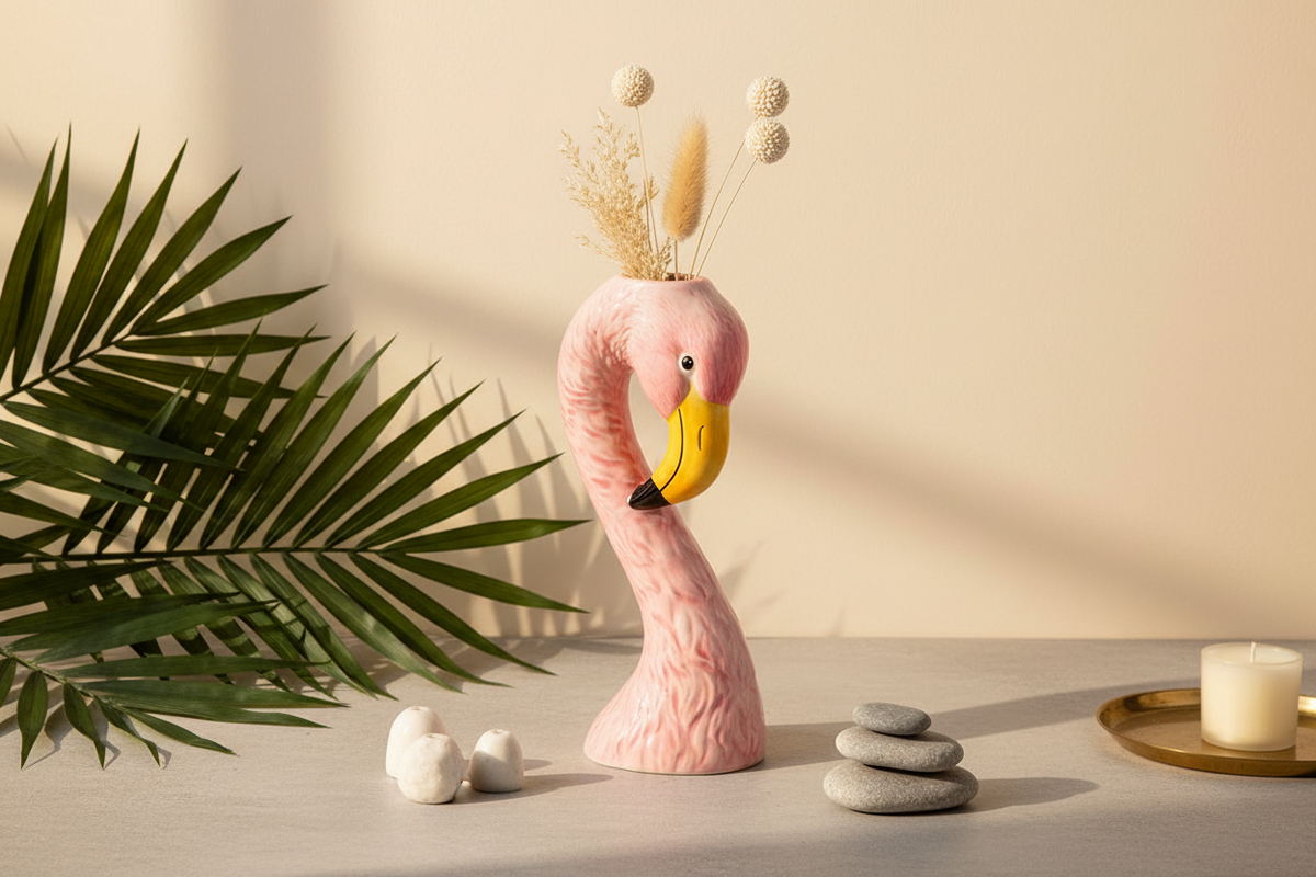 Petit vase Tête de Flamant розово