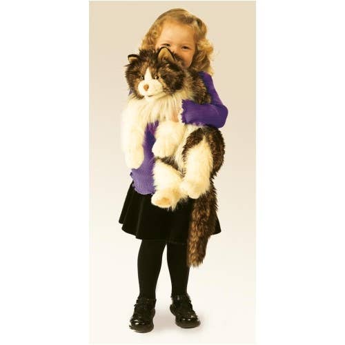 Marionnette à main Fluffy Cat/Ragdoll Cat 2558 Folkmanis réaliste