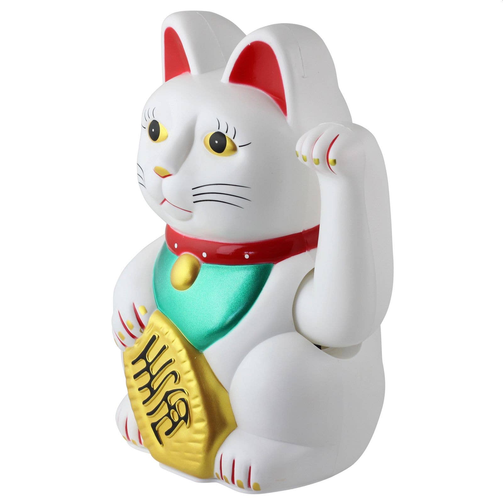 Chat chanceux blanc 20cm