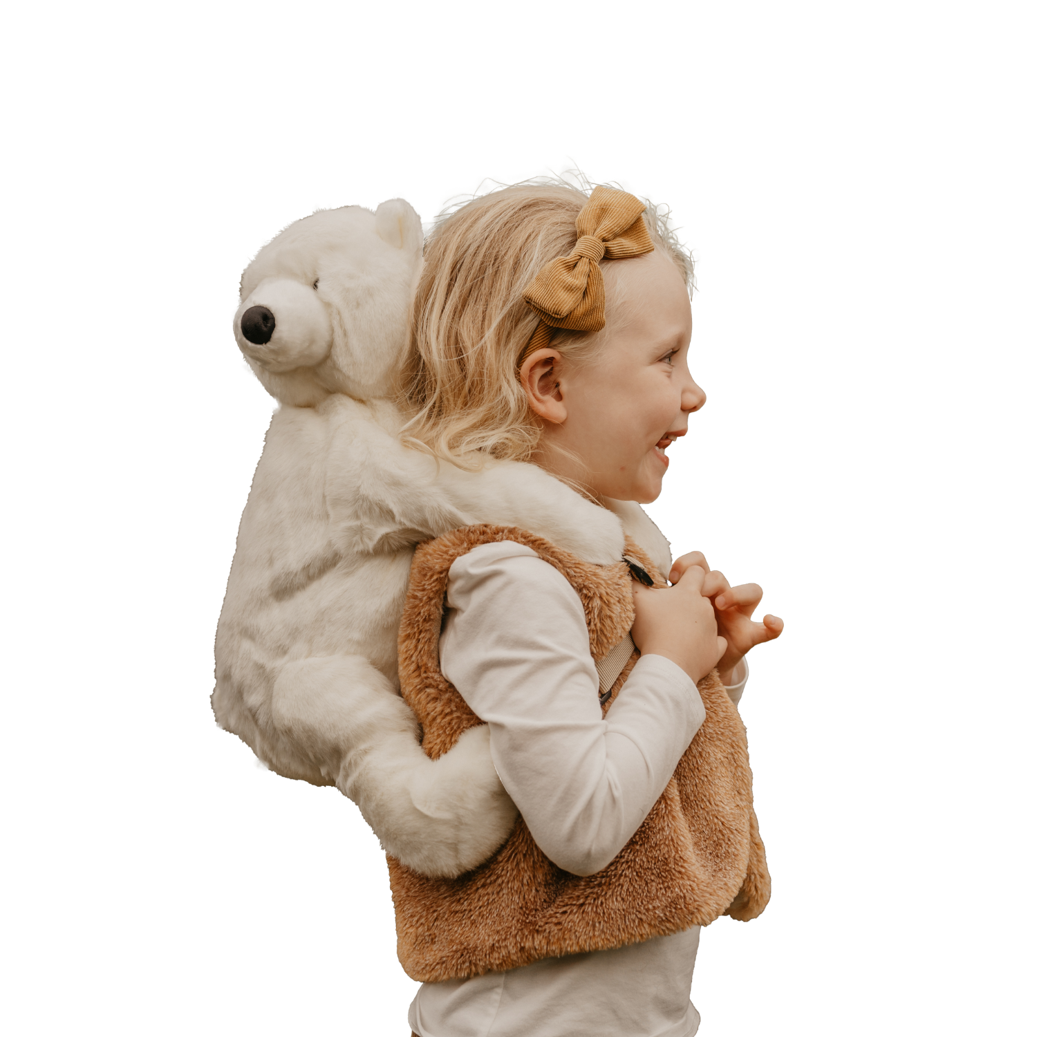 Sac à dos peluche enfant ours polaire - Wild & Soft