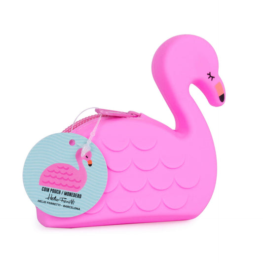 Porte-Monnaie Silicone Flamant Rose
