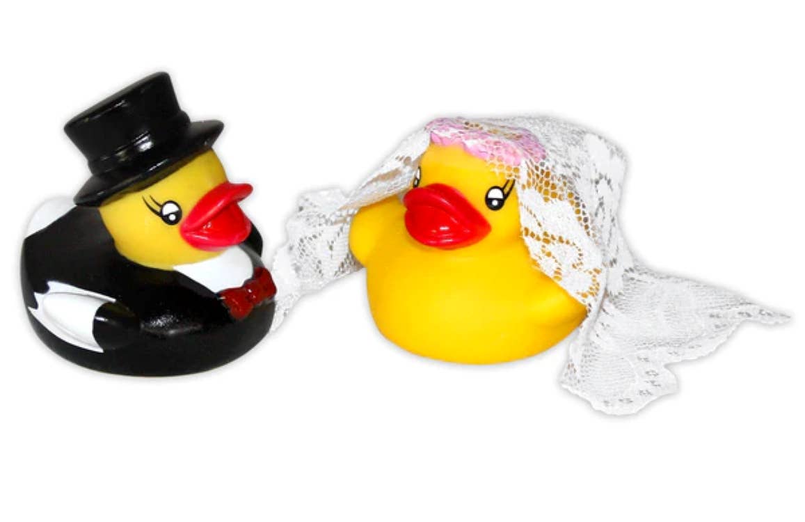 Lot de 2 tasses et Canards de bain Mr. & Mrs.