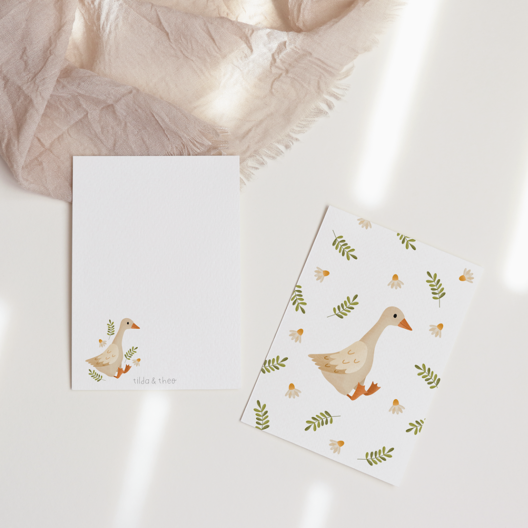 carte de voeux canard tilda theo 