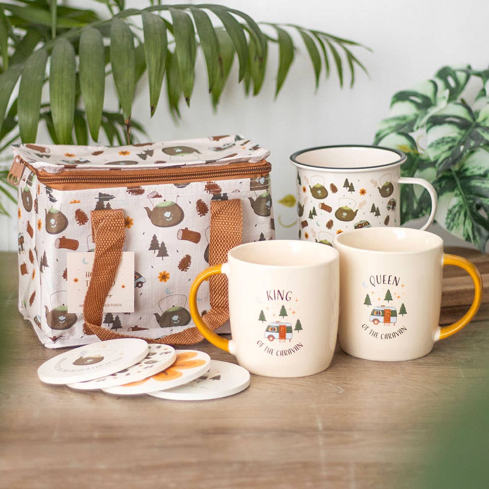 Couple de Mug « Renne et Roi du Camping »