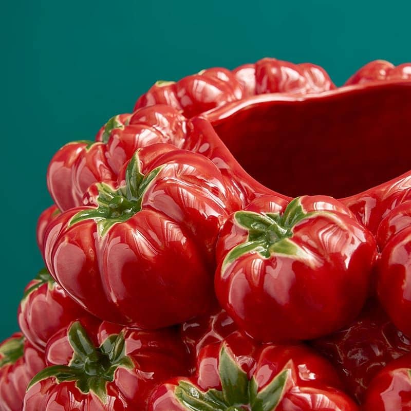 Vase Tomate, Grès Rouge, 33,5 x 32 x 33 cm Fait main